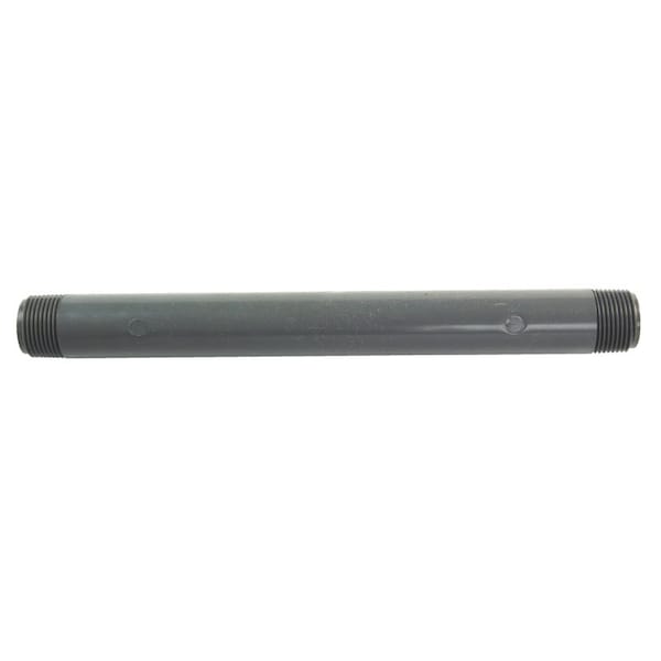 B & K Conduit Fitting Nipple, 1/2-in, MIP, PVC, PVC Coated, dark grey 403-070 - main